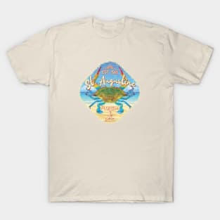 St. Augustine, Florida, with Blue Crab on Beach T-Shirt